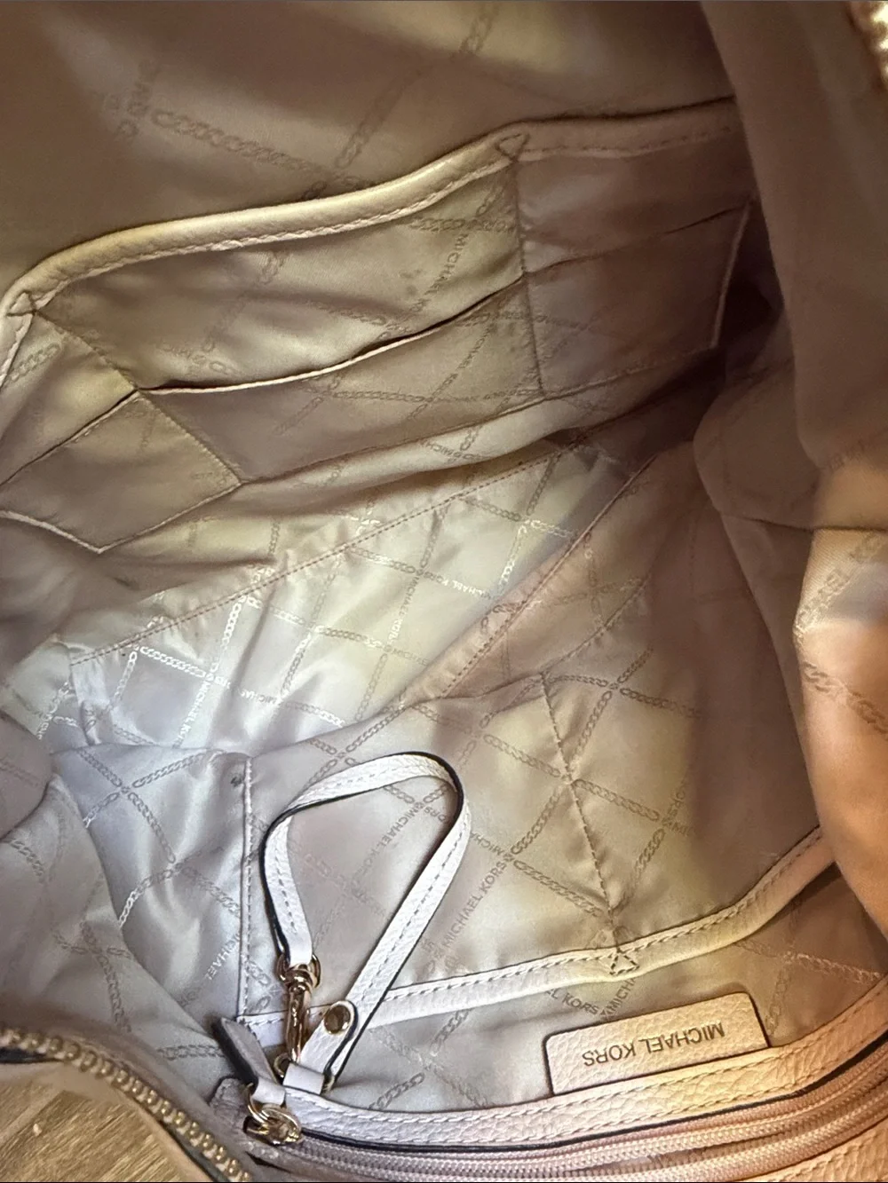 Michael Kors Blush Pebbled Leather Hobo with Braided Strap
